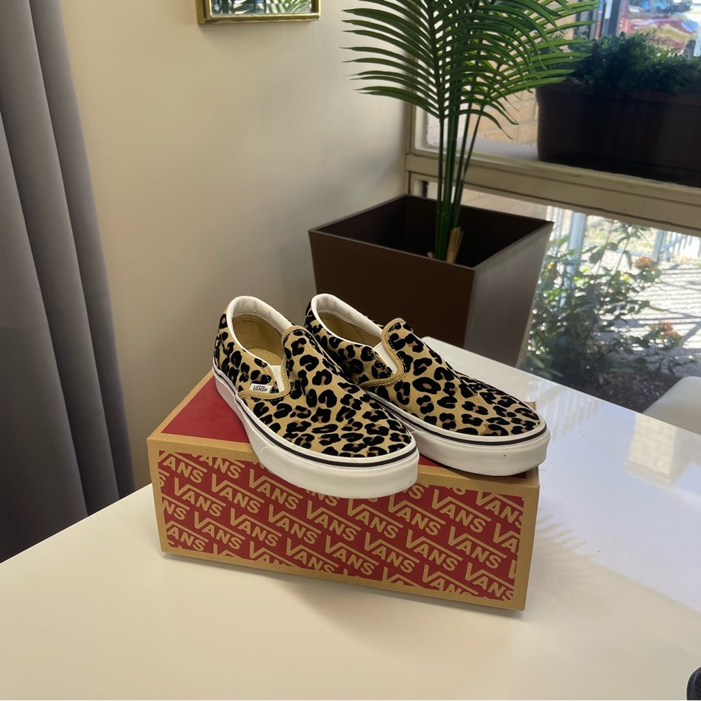 Vans Leopard Print Slip-On Sneakers